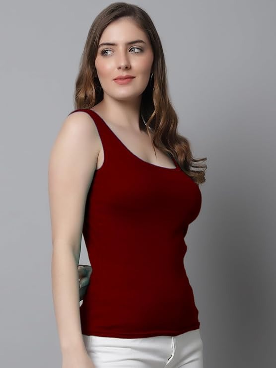 Fashiol Women’s Red Spaghetti Strap Tank Top – Bold and Breathable