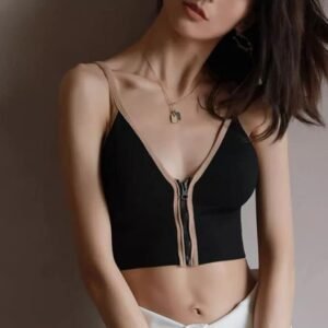 Fashiol Front-Zip High-Support Racerback Sports Bra
