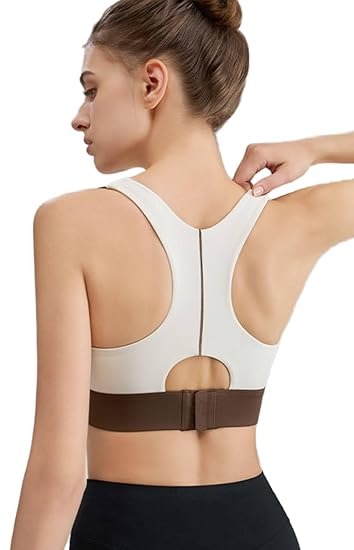 Women’s Skin Color Sports Bra – Nude Shade, Racerback, High Support Padded Bra