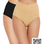 Fashiol Women's High Waisted Full Coverage Tummy Control Hipster Panty | Cotton Boyshort Briefs Panties | Underwear (Size S - XL, Beige & Black) | Pack of 2