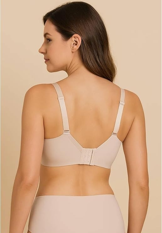 Fashiol seamless skin-colored maternity bra with front open closure for everyday wear.