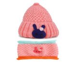 Fashiol Toddler Winter Hats Baby Neck Warmer Bunny Designed Beanie Woolen Knitted Caps Fleece Lined Warm Scarf Set for Kids Boy Girl | 2 Years to 9 Years | Multicolor