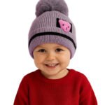 Fashiol Kids Winter Beanie Hat with Pom-Pom, Assorted Color | Cozy Knit Ribbed Cap with Cute Bear Design for Toddlers and Children (Age 2 to 6 Year)