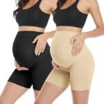 ELEG & STILANCE Women's High Waist Cotton Long Shorts Underwear Full Coverage Maternity Panties for Pregnancy and C-Section