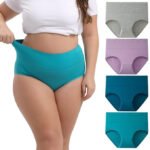 ELEG & STILANCE Women's High-Waist Floral Printed Seamless Panties – Soft & Stretchable Briefs Plus Size Daily Use Innerwear