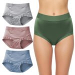 Fashiol Women’s Soft Silk Satin High-Waist Brief Panty | Full Coverage Comfortable Underwear | Smooth Stretch Everyday Innerwear | Anti-Roll Waistband