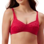 ELEG & STILANCE Women's Full Coverage Non-Padded Lace Bra | Side Wired Support | Plus Size Minimizer | Soft, Comfortable | Stylish Designer Everyday Bra