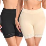 Fashiol Cotton Blend Under Skirt Shorts High Waisted Regular Slim Fit Stretchable Safety Under Dresses Shorts Lace Boyshorts