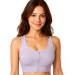 Fashiol Women Front Zip Sports Bra | Padded Non-Wired Activewear Bra for Gym, Yoga & Running | High Support Stretchable Workout Sports Bra