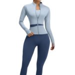 Women's 3 Piece Gymwear Workout Set, Sports Bra & High Waist Stretchable Tight Legging With Sports Yoga Full Sleeve UV Protection Top Jacket