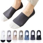 Fashiol Men's Low Cut Nylon No Show Invisible Socks Stretchable Socks Shoe Liners Non-Slipping Grip Socks For Flats Boat Shoes (Free Size)