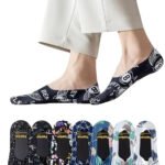 Fashiol Men's Low Cut Nylon No Show Invisible Socks Stretchable Socks Shoe Liners Non-Slipping Grip Socks For Flats Boat Shoes (Free Size)