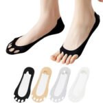 Fashiol Women Low Cut Invisible Glitter No Show Five Finger Socks | Breathable Sweat-Absorbing Toe Separated Socks|Soft Summer Flats Liner Socks for Daily Use