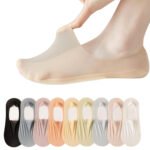 Fashiol Women's Low Cut No Show Loafer Socks Stretchable Invisible Socks Shoe Liners With Non-Slipping Grip Socks For Sneakers & Sandals (Free Size)
