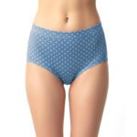 ELEG & STILANCE Women Cotton High Waist Leak Resistant Underwear Dotted Pattern Menstrual Pad Support Comfortable Panties