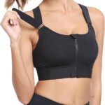 Fashiol Women's High Impact Front Zipper Sports Bra Racerback Bra for Gym, Yoga & Workout | Hooks for Extra Security