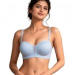 Fashiol Women's Strapless Tube Bra, Padded with Detachable Adjustable Cotton and Transparent Straps |Lightly Padded | Seamless Multiway Bandeau Bra