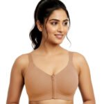 Fashiol Women Front Zip Sports Bra | Lightly Padded Full Coverage Active Bra | Seamless Stretch Support Bra | Adjustable Straps | Wirefree Workout Yoga Gym Bra