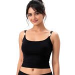 Fashiol Women’s Pearl Strap Camisole Top | Soft Stretch Slim Fit Sleeveless Spaghetti Innerwear Tank | Crop Top for Casual Wear