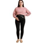 Fashiol UltraComfort High-Waist Maternity Leggings with Adjustable Belly Support Panel and Flexibility Throughout Pregnancy