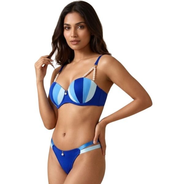 ELEG & STILANCE Women's Padded Printed Bra and Panty Set | Underwired Push-Up Style Lingerie Set