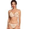 Fashiol Women Winter Soft Fluffy Teddy Bear Lingerie Set - beige