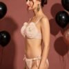 Fashiol Women Winter Soft Fluffy Teddy Bear Lingerie Set - beige
