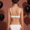 Fashiol Women Winter Soft Fluffy Teddy Bear Lingerie Set - white