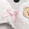 Fashiol Women Winter Soft Fluffy Teddy Bear Lingerie Set - white