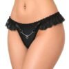 Fashiol Women Sheer Mesh Floral Lace Thong Panty Pack of 3 - Multicolour 2
