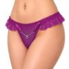 Fashiol Women Sheer Mesh Floral Lace Thong Panty Pack of 3 - Multicolour 3
